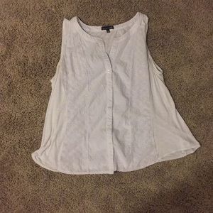 White eyelet sleeveless top